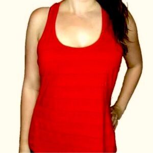 Athleta Red Tank Racerback Workout Top Scoop Neck Athletic Shirt Size XS